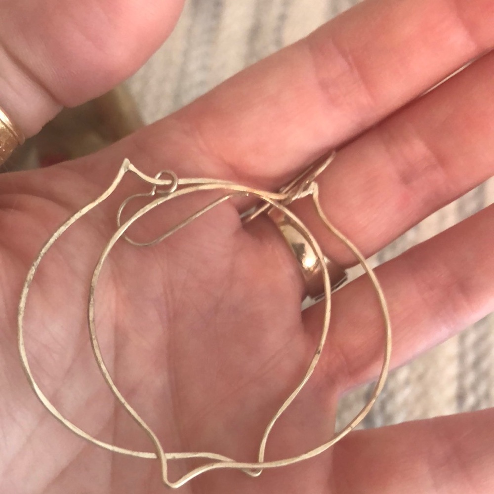 Sterling silver dangle hoop earrings
